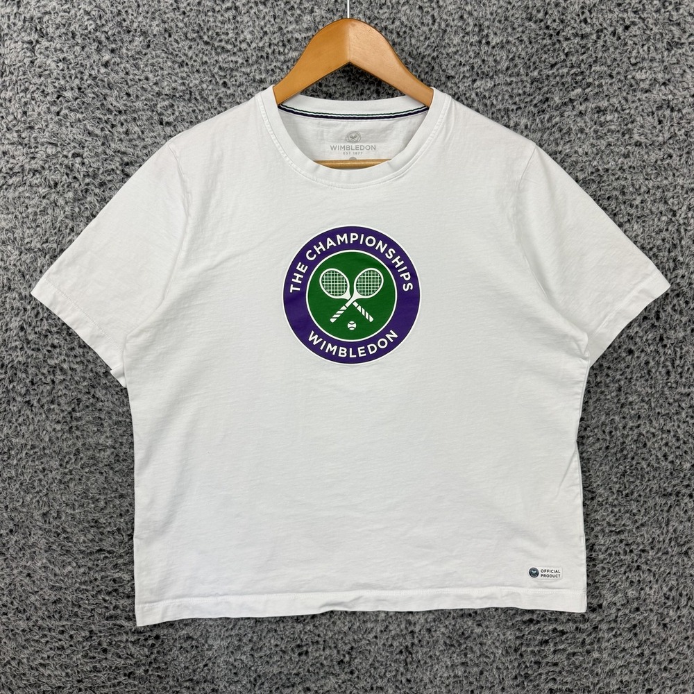 Wimbledon Shirt Womens XL White Tennis Championships Logo Official Tee